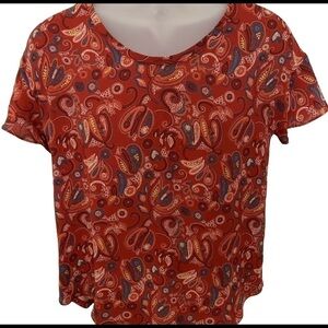 𝅺LOFT Ann Taylor Petite Paisley Top S/P